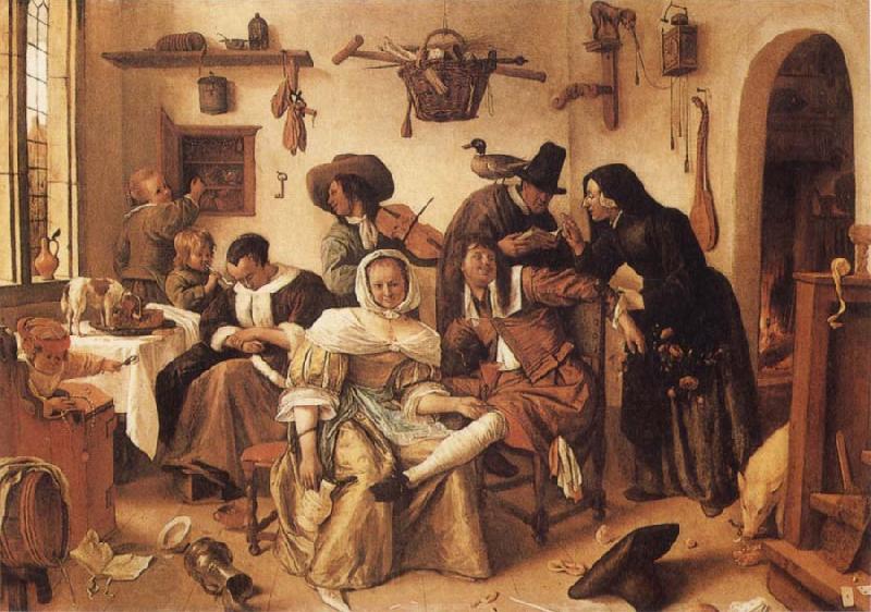 Jan Steen The World Upside Down Norge oil painting art